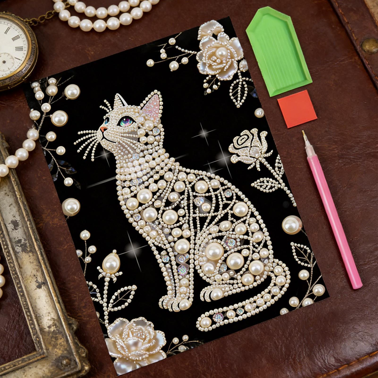 Art And Craft For Mother'S Day - Cat Shape Pearl Painting Kits DIY