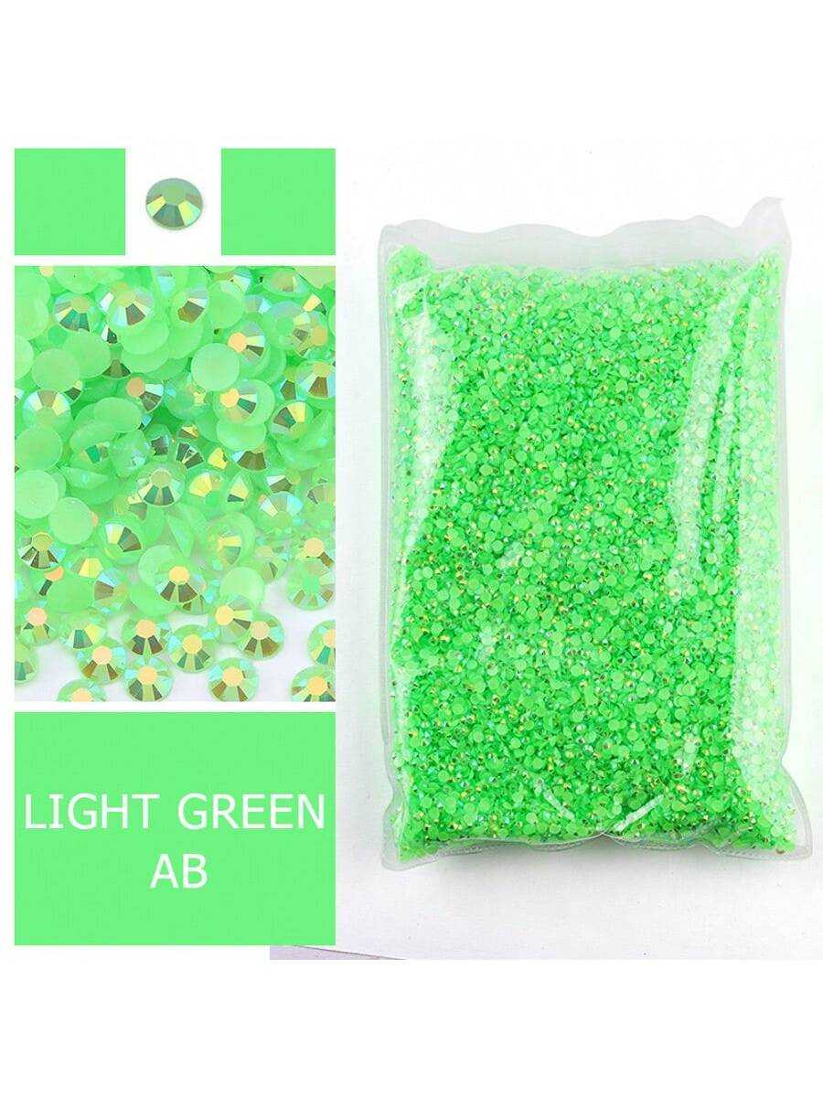 Light Art And Craft - Light Green Resin Rhinestones,Non Hotfix Large