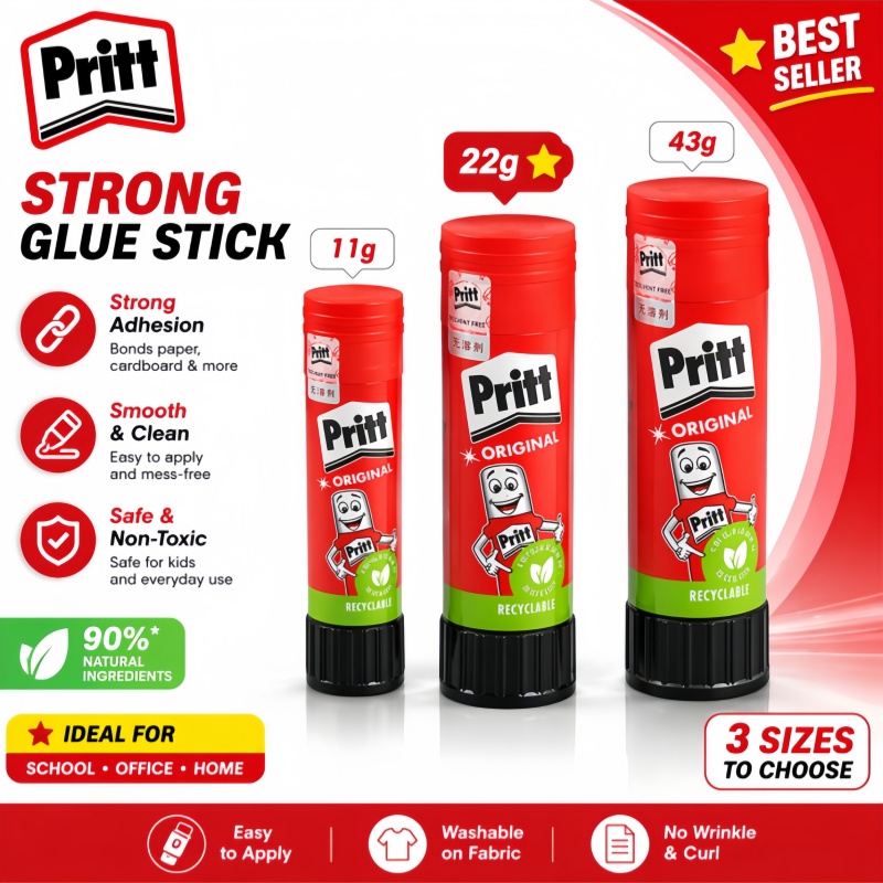 Art Craft Stick - Original Pritt Glue Stick Non-Toxic Washable