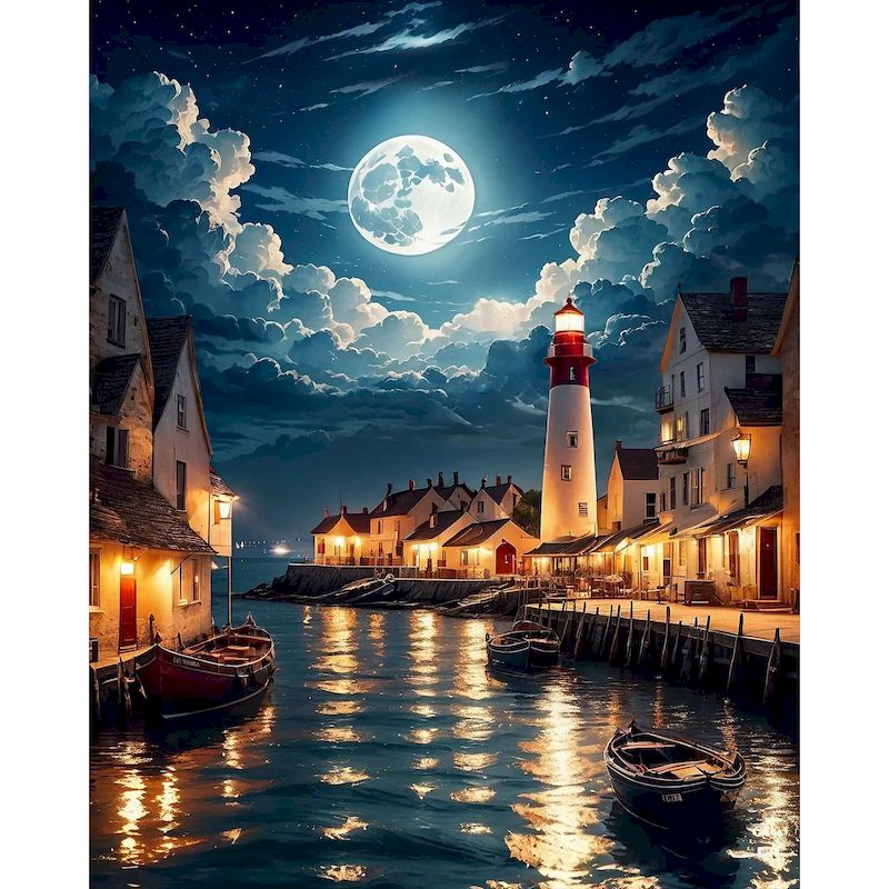 Art Craft Night - CHENISTORY Moonlight Night Painting By Numbers