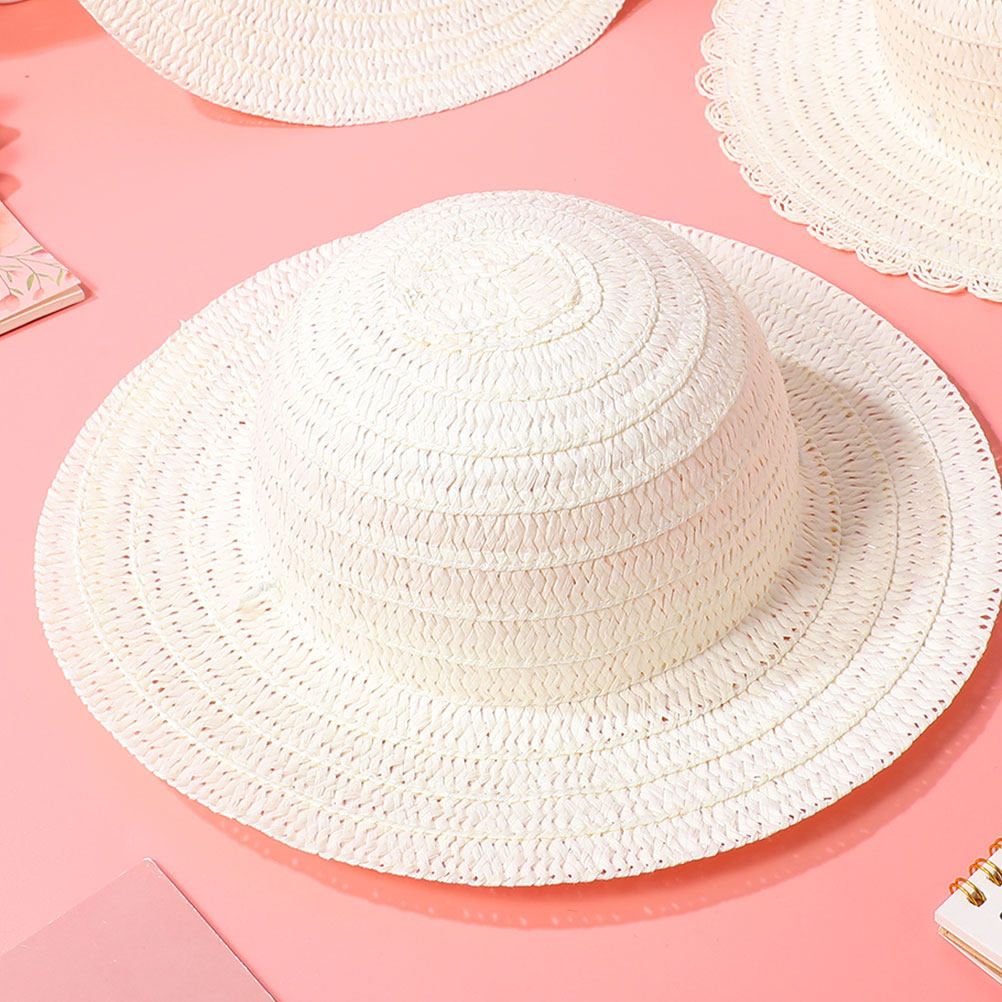 8Pcs DIY Kids Straw Hats White - Art Craft Kids recension och pris