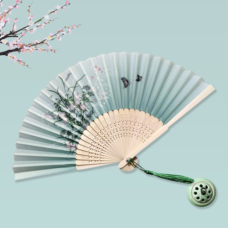 Chinese Silk Folding Fan Vinta - Art Craft Video recension och pris