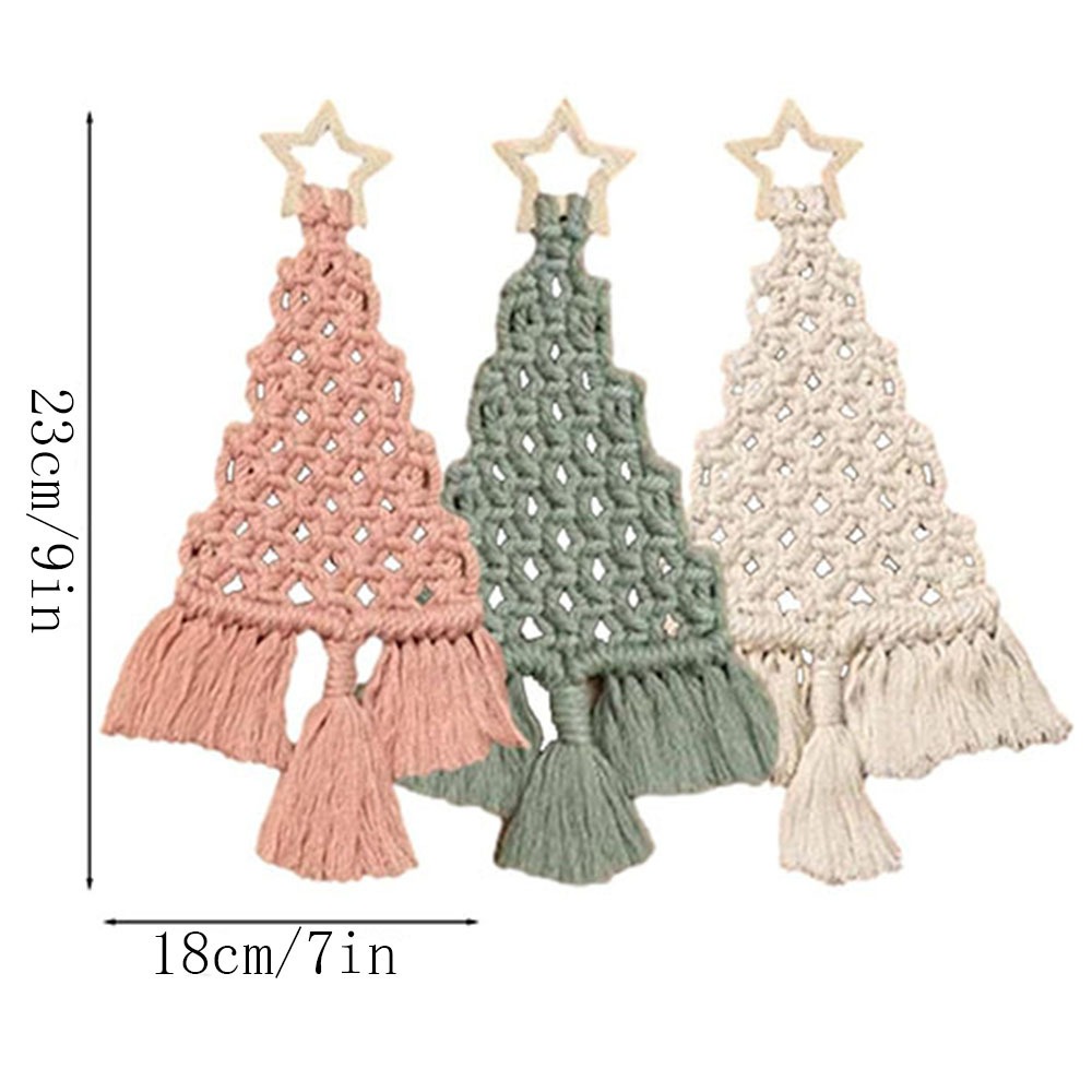 3Pcs Christmas Tree DIY Macram - Macrame Cord Cotton recension och pris