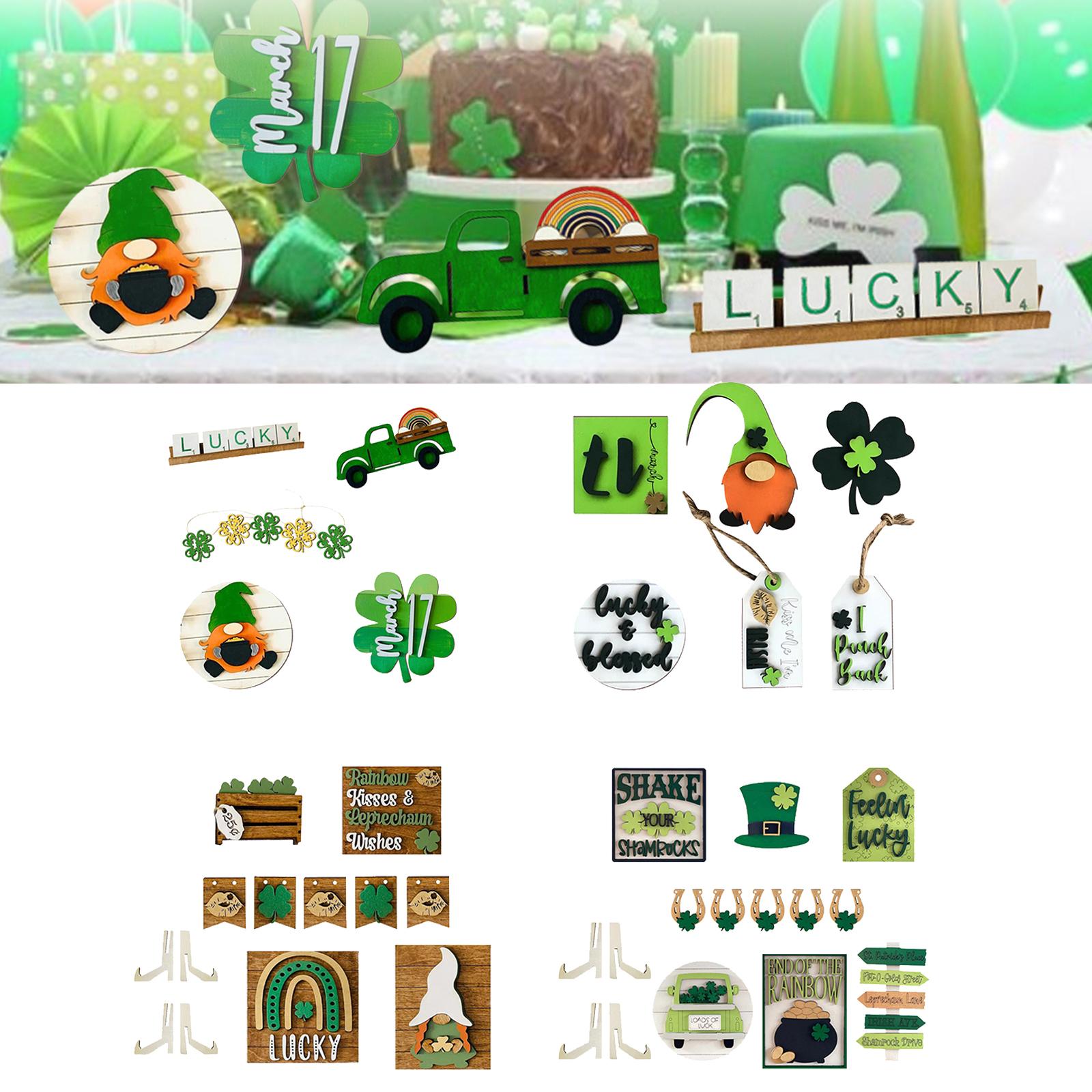 St Patrick Day Wooden Gnome Si - Art Craft Restaurant recension och pris