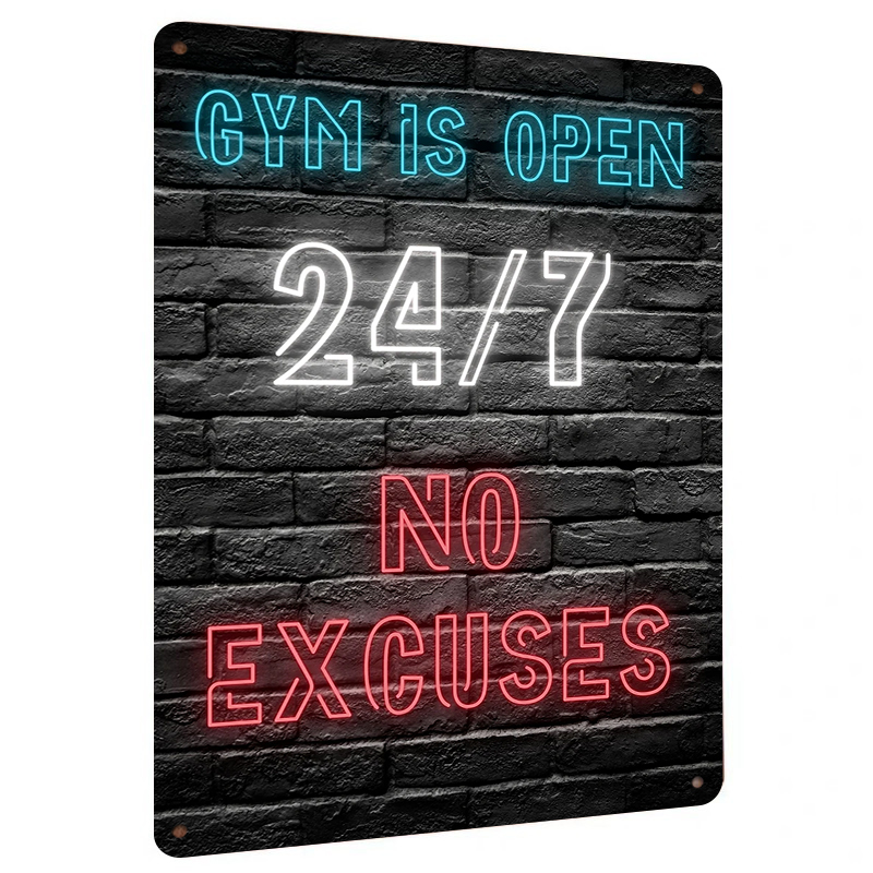 Gym 24 7 Open Neon Effect Meta - Art Craft Quotes recension och pris