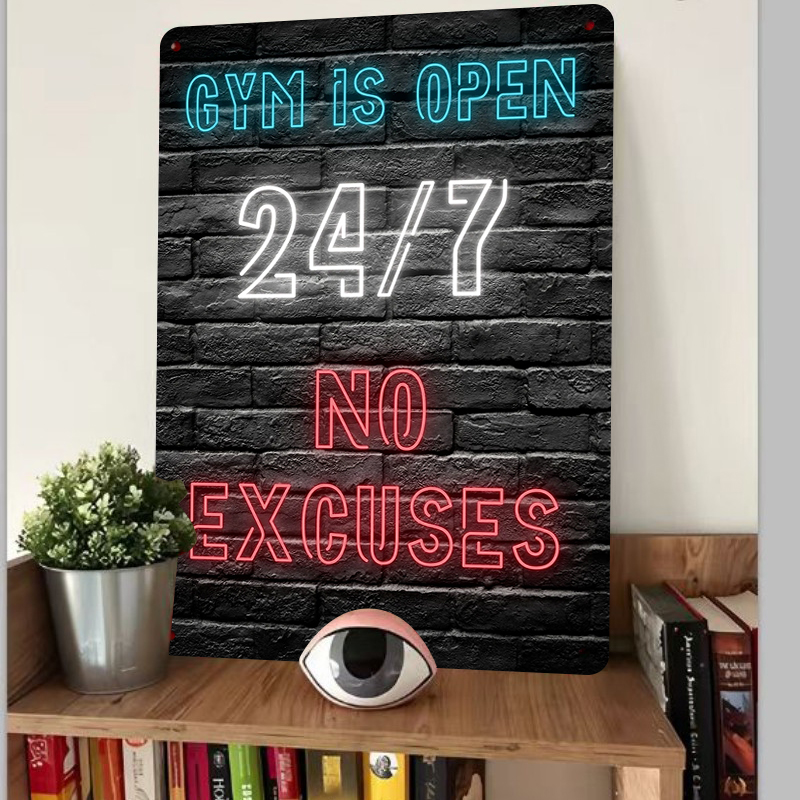 Gym 24 7 Open Neon Effect Meta - Art Craft Quotes recension och pris