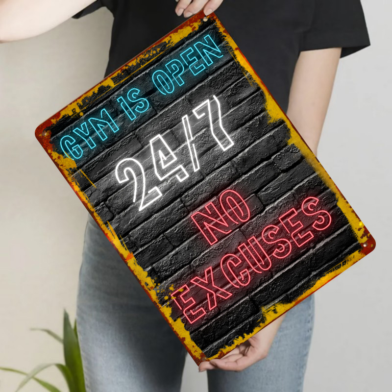 Gym 24 7 Open Neon Effect Meta - Art Craft Quotes recension och pris