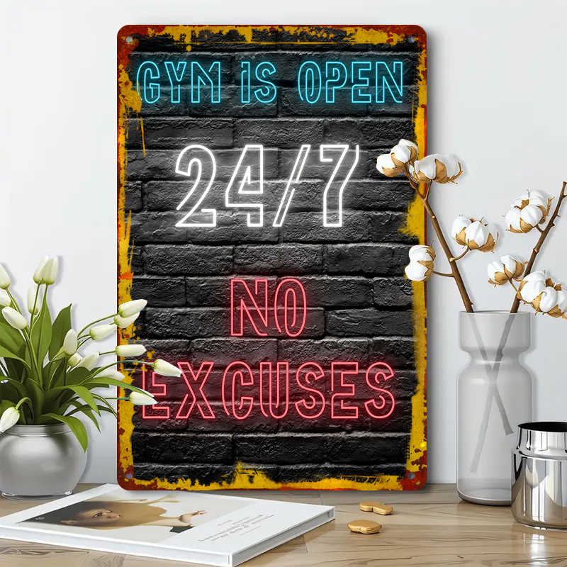 Gym 24 7 Open Neon Effect Meta - Art Craft Quotes recension och pris