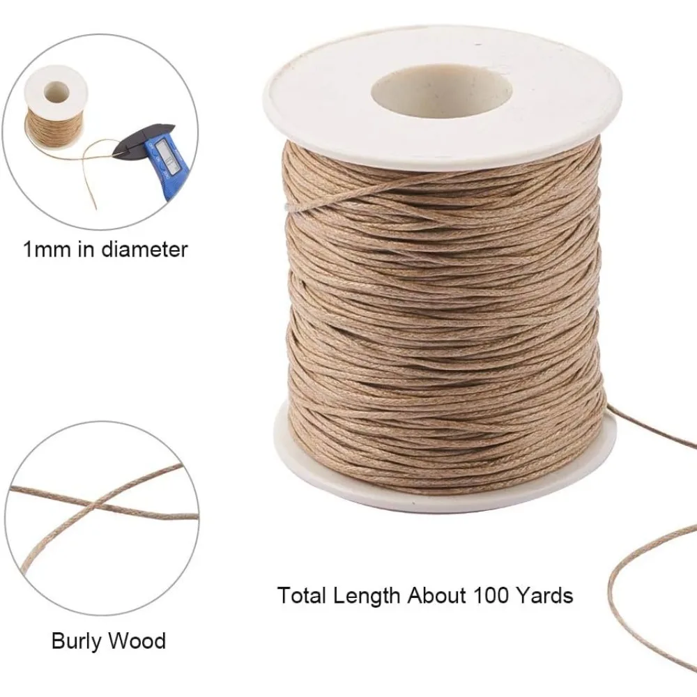 100 Yards Waxed Cord Cotton, W - Macrame Cord Cotton recension och pris