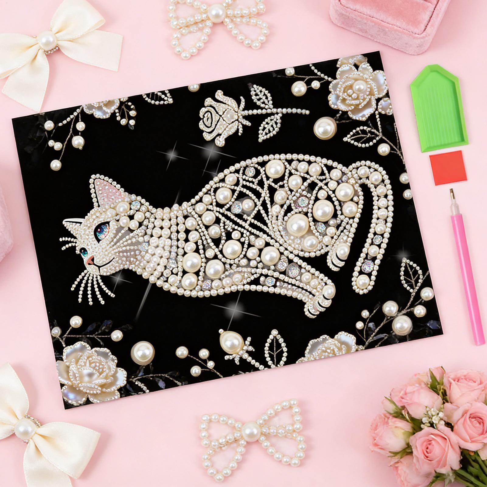 Cat Shape Pearl Painting Kits  - Art And Craft For Mother'S Day recension och pris
