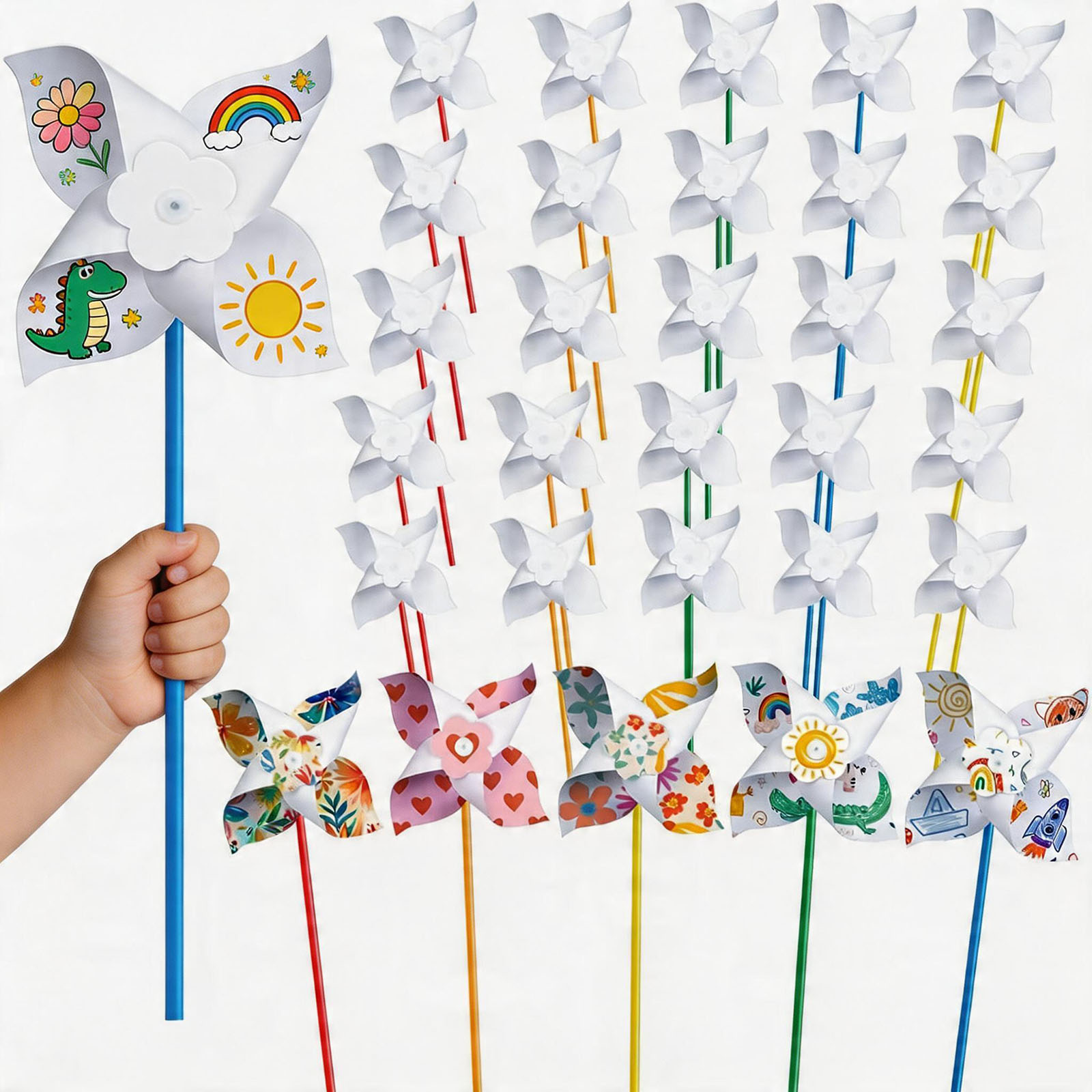 100Pcs DIY Paper Pinwheels Cra - Art Craft Earth Day recension och pris