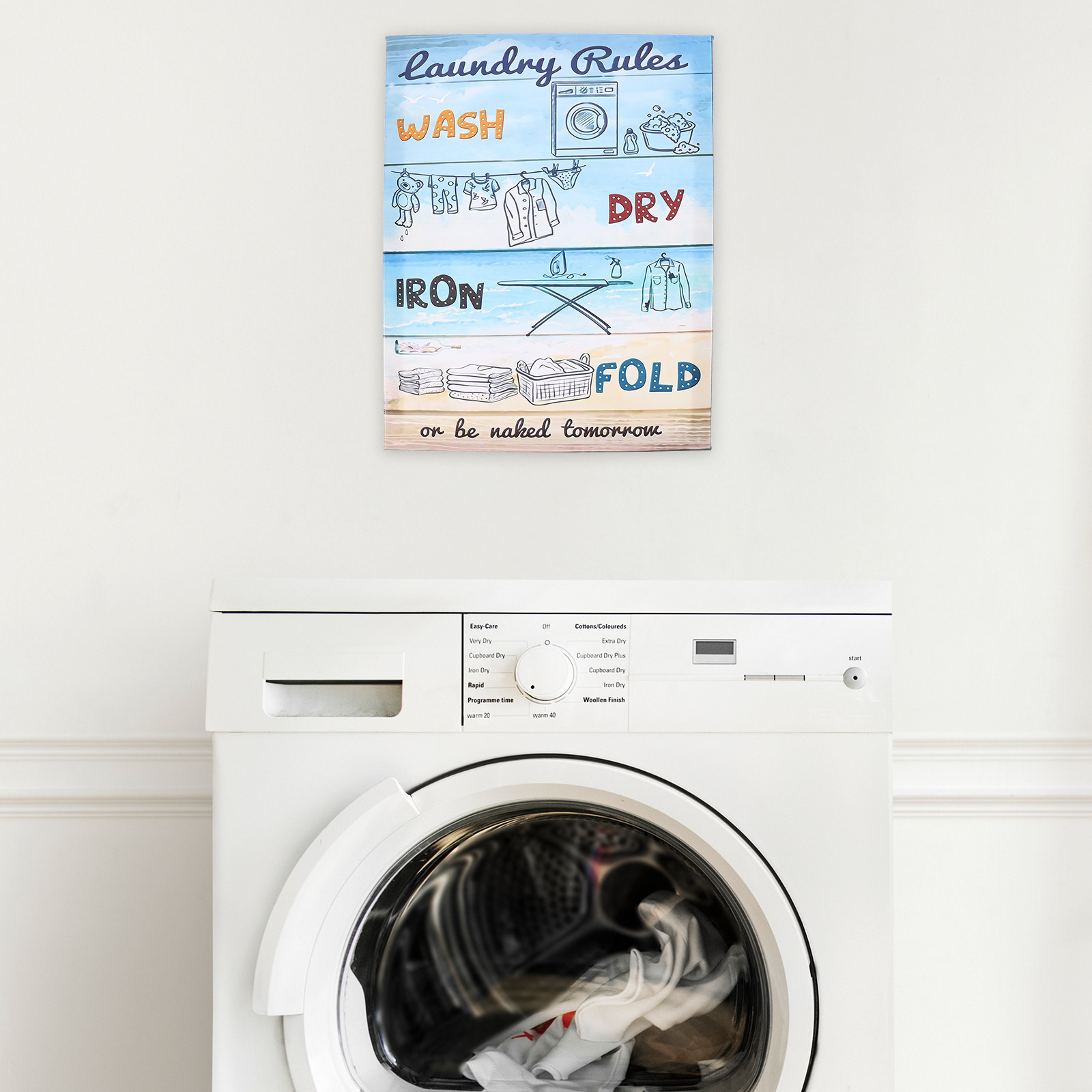Laundry Rules Canvas Wall Art  - Art Craft Room Ideas recension och pris