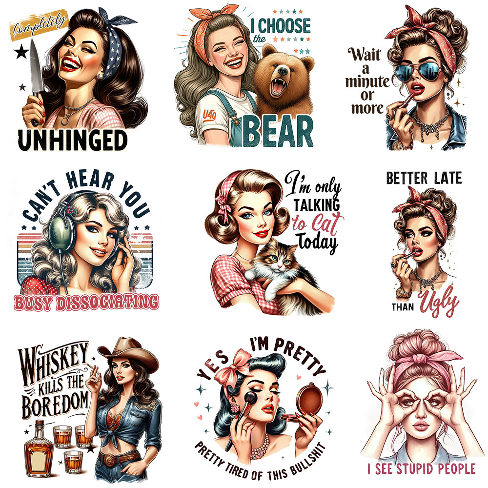 Funny Retro Girls Patches Heat - Art Craft Quotes recension och pris