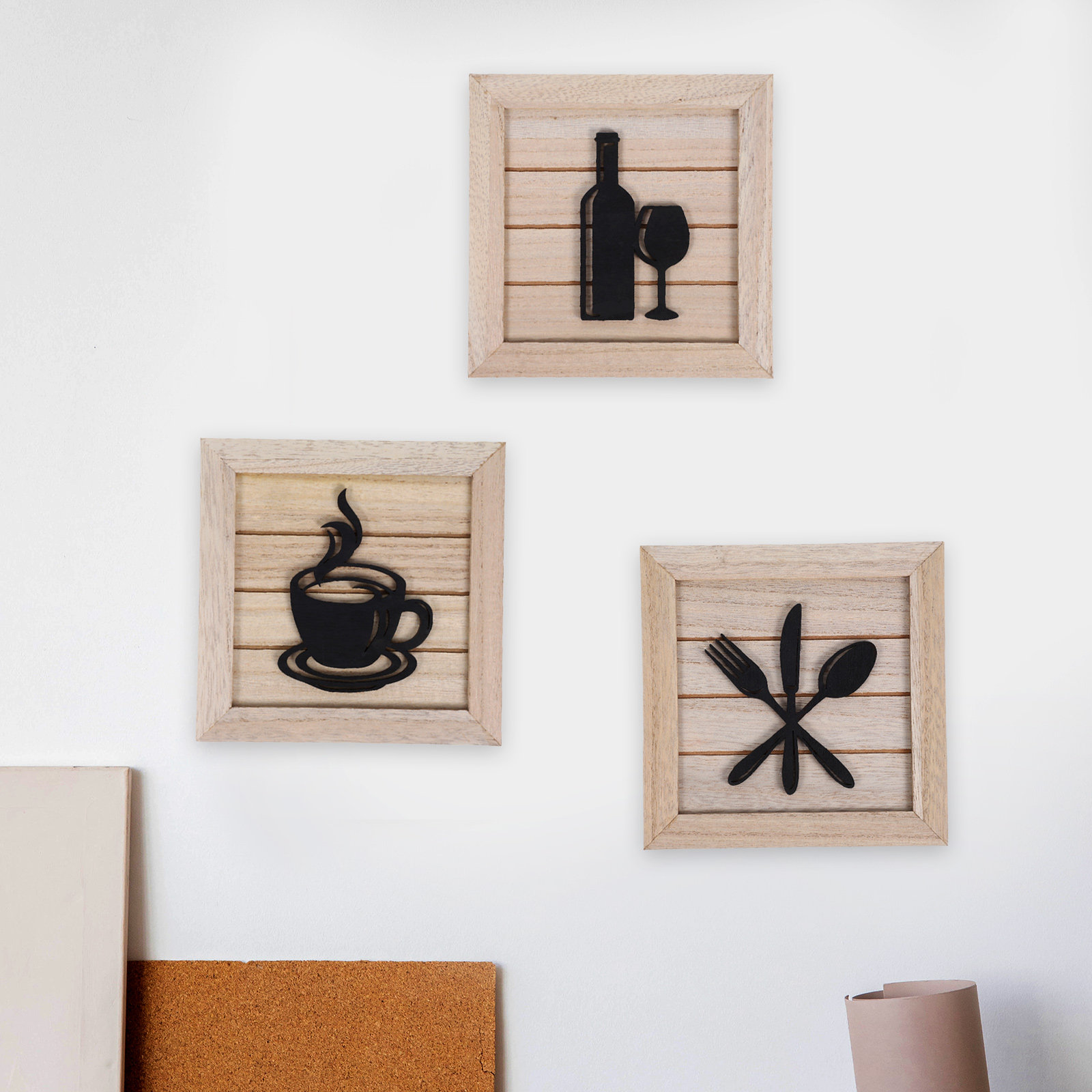 3Pcs Wooden Hanging Sign Set R - Art Craft Restaurant recension och pris