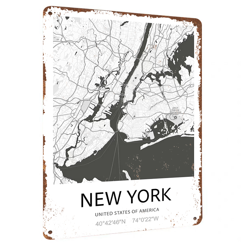 New York City Map Art Metal Wa - Art And Craft New York recension och pris