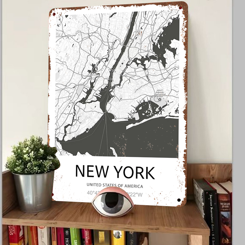 New York City Map Art Metal Wa - Art And Craft New York recension och pris