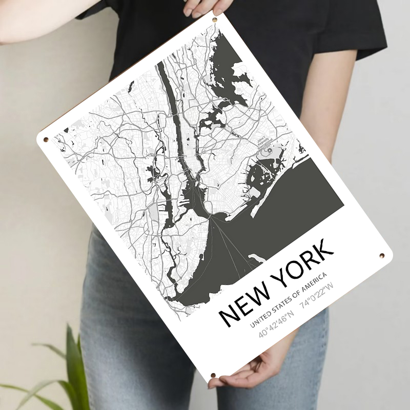 New York City Map Art Metal Wa - Art And Craft New York recension och pris