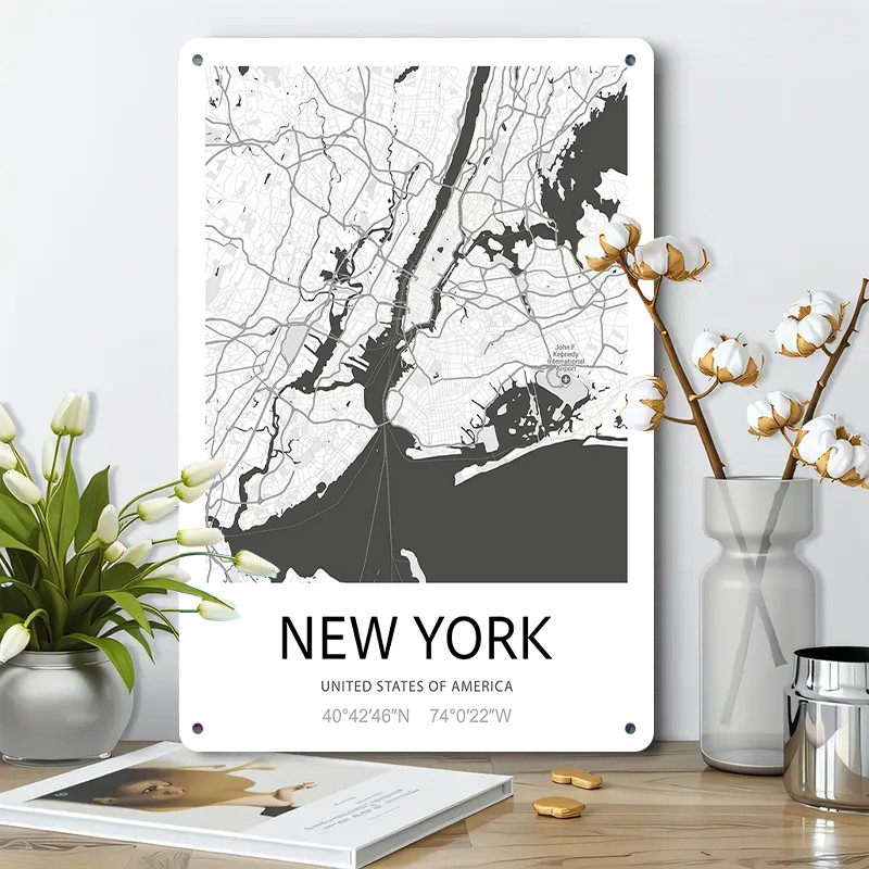 New York City Map Art Metal Wa - Art And Craft New York recension och pris