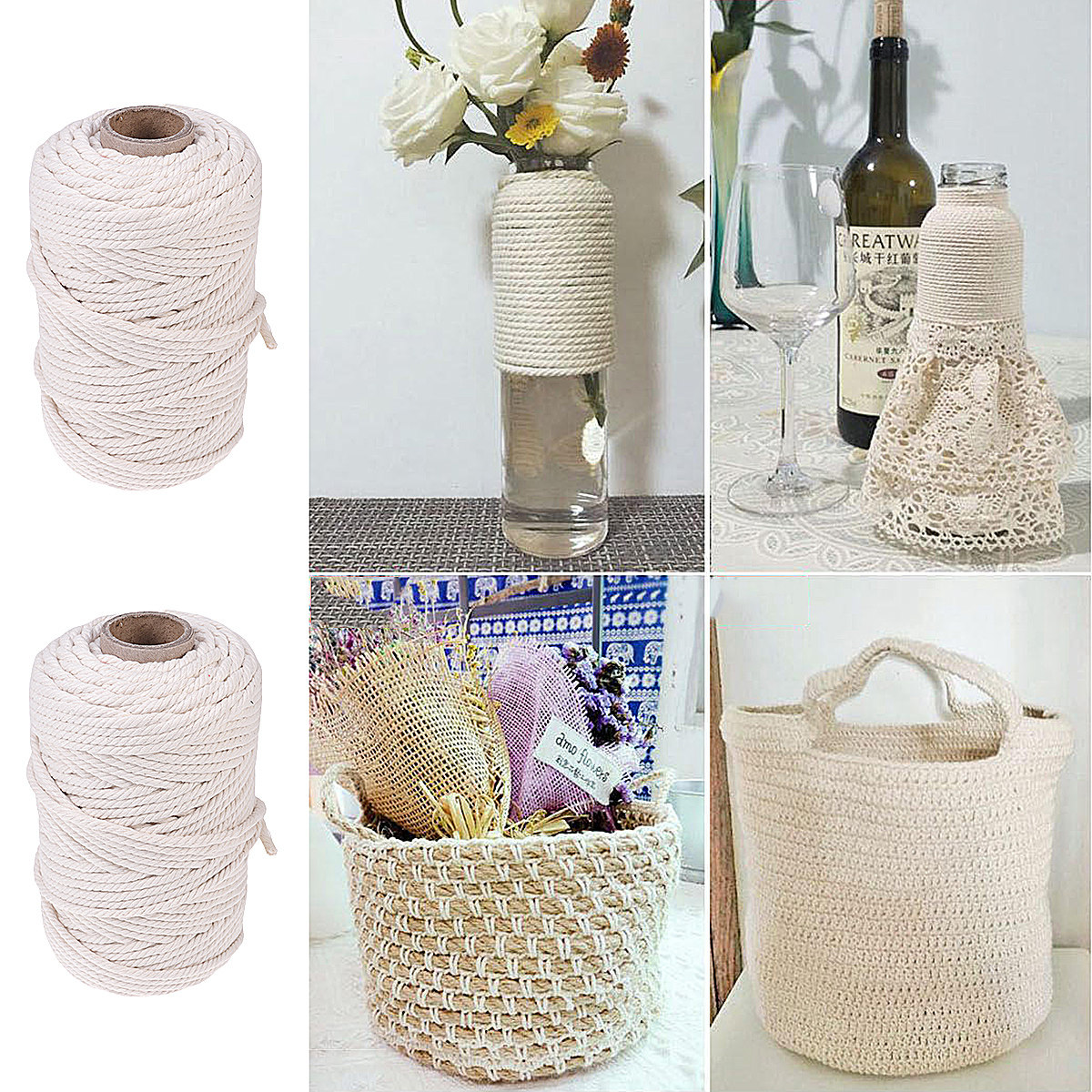 100M Natural Cotton Rope 5Mm U - Macrame Cord Cotton recension och pris