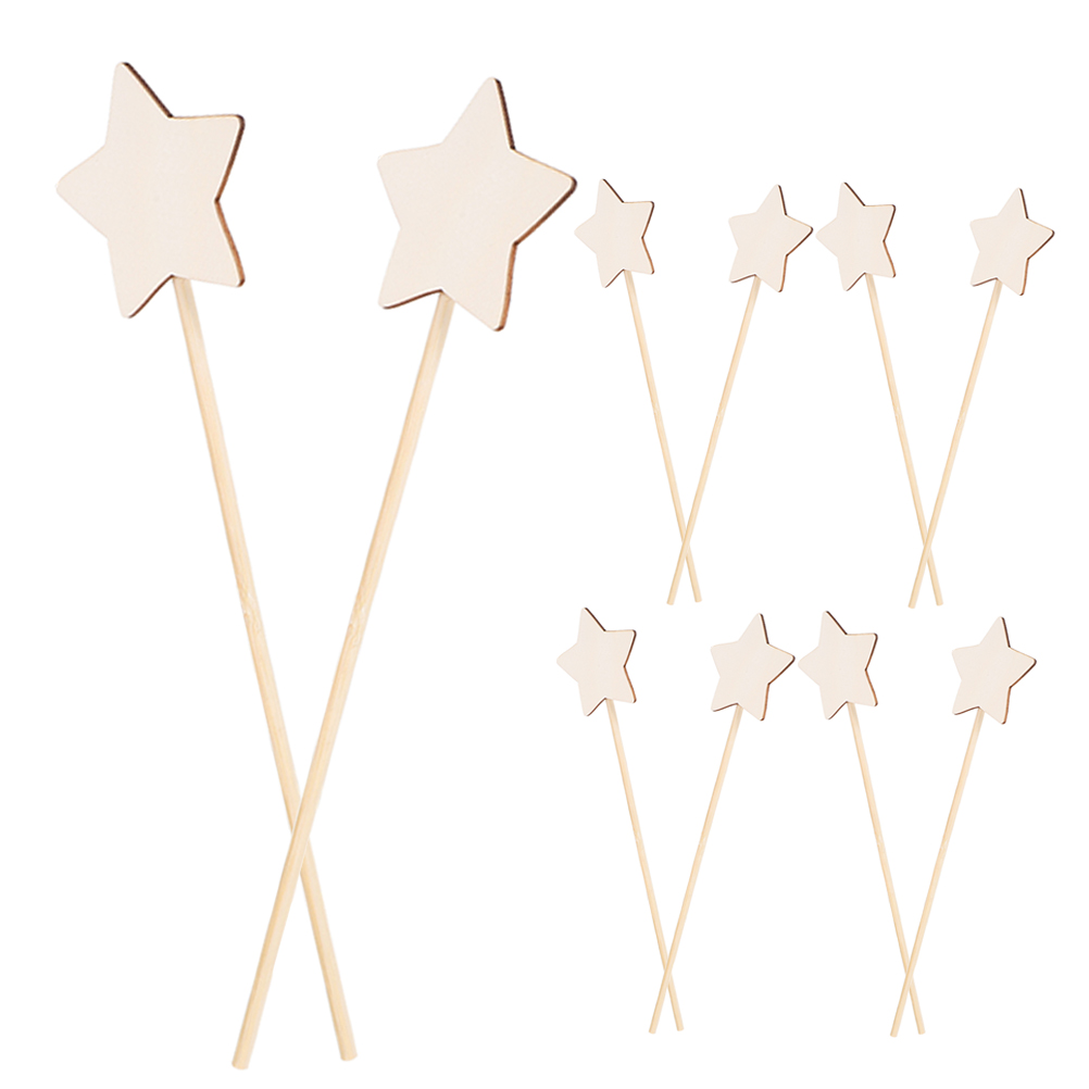 10pcs DIY Wooden Star Wands Pr - Art Craft Stick recension och pris