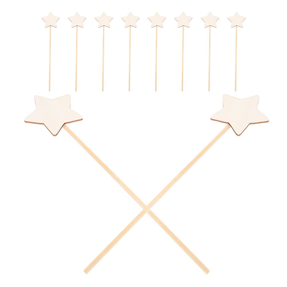 10pcs DIY Wooden Star Wands Pr - Art Craft Stick recension och pris
